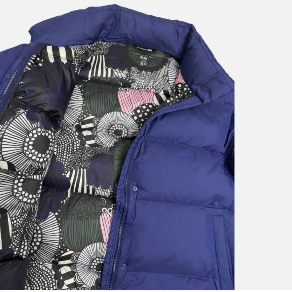 NWT - Rare Marimekko Uniqlo Blue Cocoon Parka Size S
